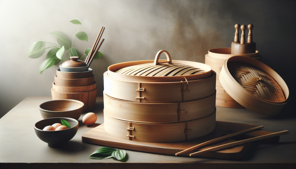 Prime Home Direct Bamboo Steamer Basket 12-inch | 2-Tier Steamer for Cooking | 50 Liners, Chopsticks, Sauce Dish | Dumpling Steamer, Food Steamer Baskets for Cooking - Rice Vegetable Steamer Pot