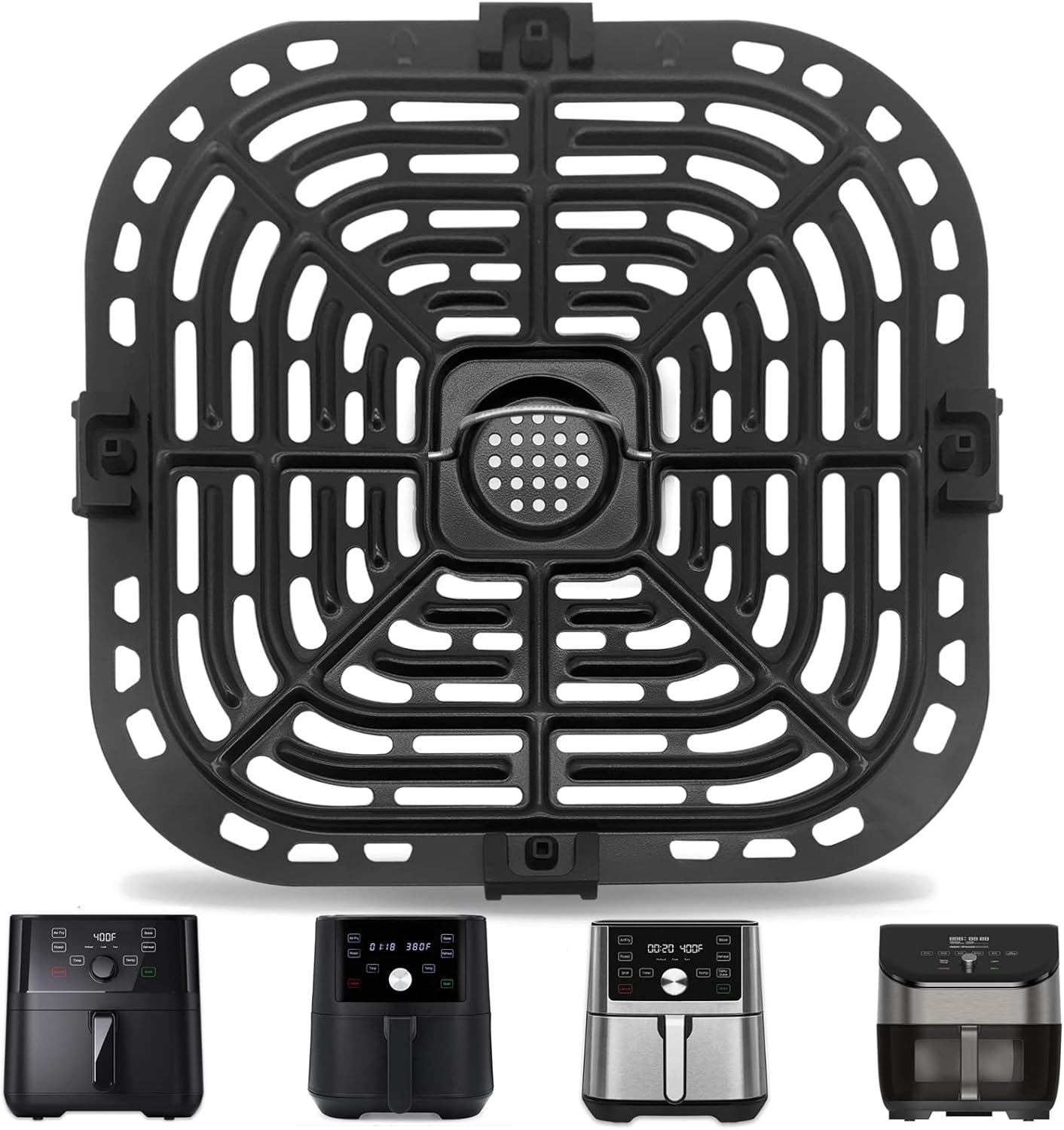 Air Fryer Replacement Tray for Instant Pot Vortex 6 in 1 6 QT Gourmia GAF685 GAF735 6 QT Air Fryer, Original Air Fryer Accessories Grill Pan Plate Crisper Plate Rack Parts,Dishwasher Safe