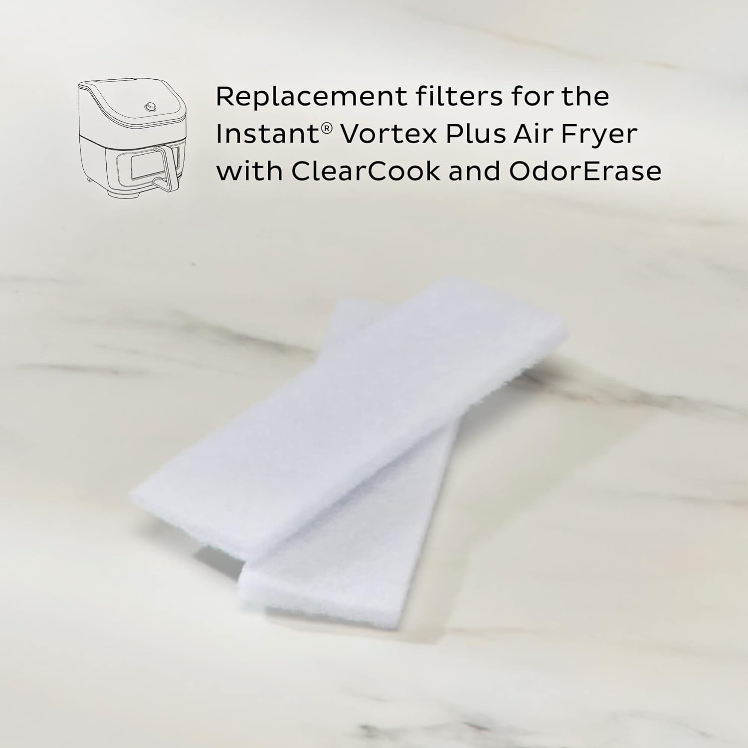 Instant Pot Replacement Filter for 6QT vortex Plus air fryer with ClearCook and OdorErase, From the Makers of instant Pot