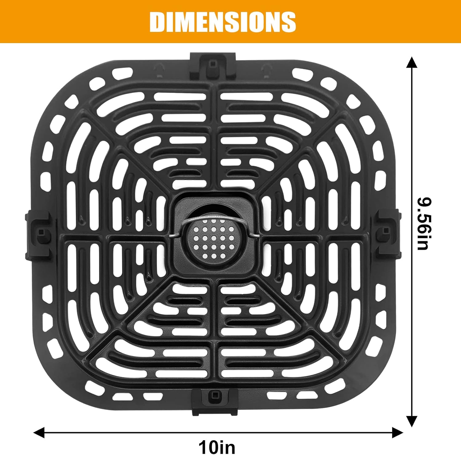 Air Fryer Accessories for Instant Vortex 6 in 1 6QT Gourmia GAF735 6 QT Air Fryer, Original Replacement Air Fryer Grill Plate Grill Pan Crisper Plate Tray Rack Parts, Dishwasher Safe