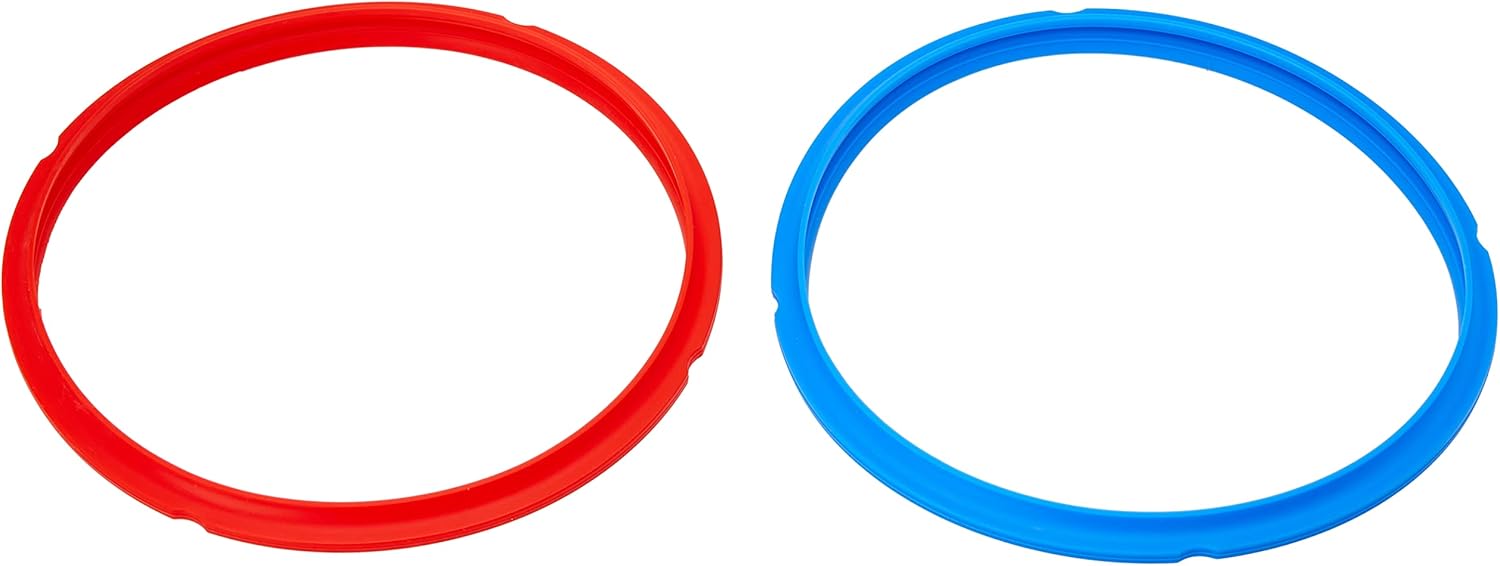 Instant Pot 2-Pack Sealing Ring 8-Qt, Inner Pot Seal Ring, Electric Pressure Cooker Accessories, Non-Toxic, BPA-Free, Replacement Parts, Red/Blue