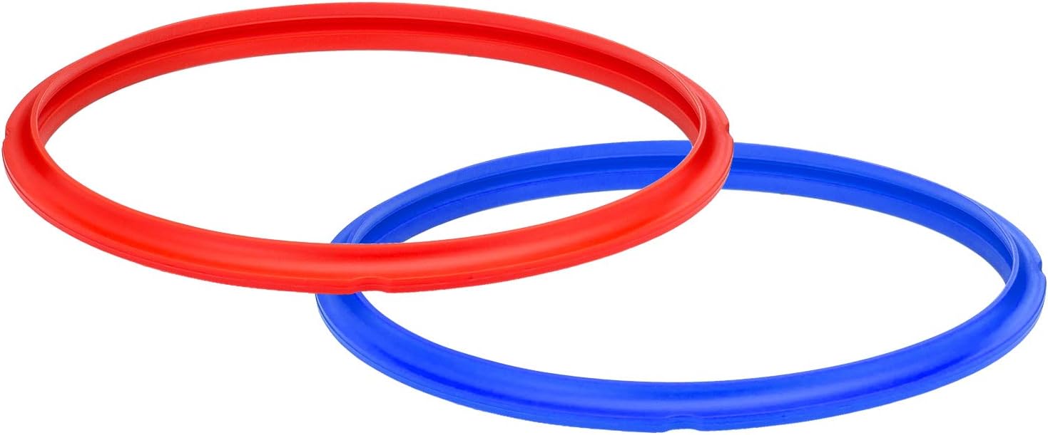 Instant Pot 2-Pack Sealing Ring 8-Qt, Inner Pot Seal Ring, Electric Pressure Cooker Accessories, Non-Toxic, BPA-Free, Replacement Parts, Red/Blue