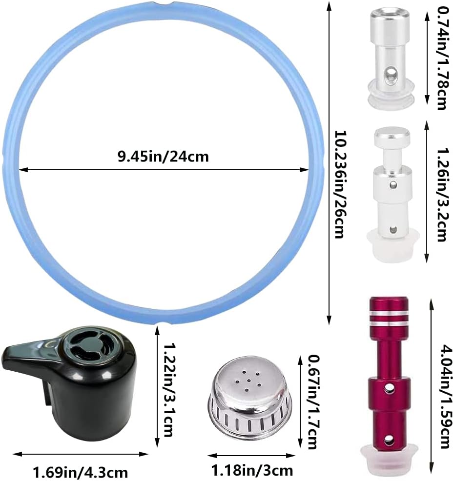 Sealing Ring and Steam Release Handle,Float Valve Replacement Parts with Anti-Block Shield For Instant Pot Duo 8 Quart (8Qt)