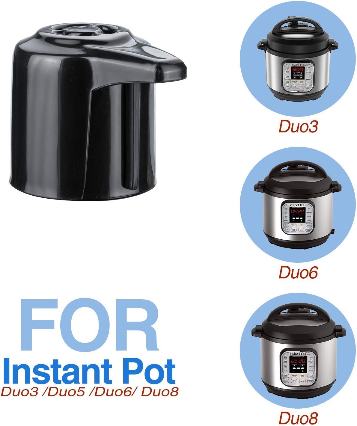 Steam Release Handle for Instant Pot 3, 5, 6, 8 Qt Quart, Pressure Cooker Valve Replacement Part Accessories