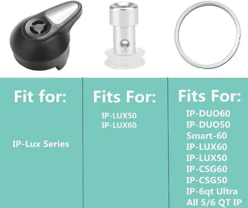 Replacement Parts Set for Instant Pot Lux 5, 6 Quart Qt IP-LUX50 IP-LUX60, Include Steam Release Handle Sealing Ring Steam Release Valve and Float Valve Seal Anti-Block Shield (Set of 10)